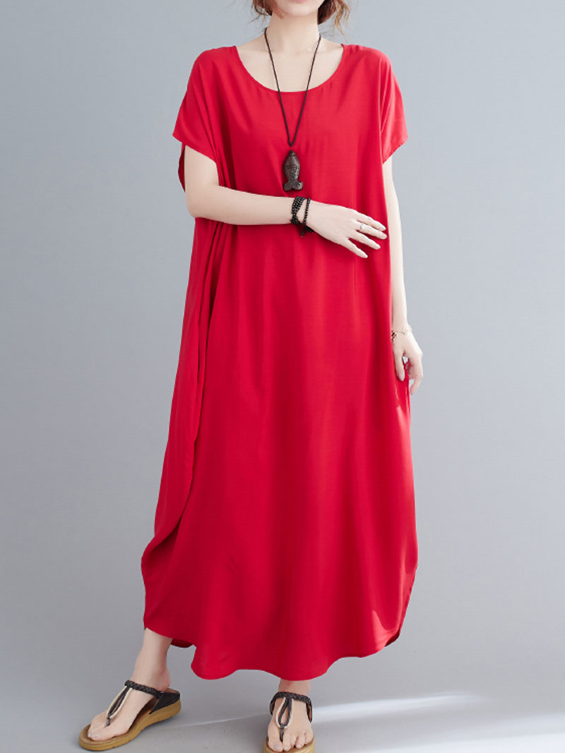 Square Neck Cap Sleeve Rib Knit Midi Dress