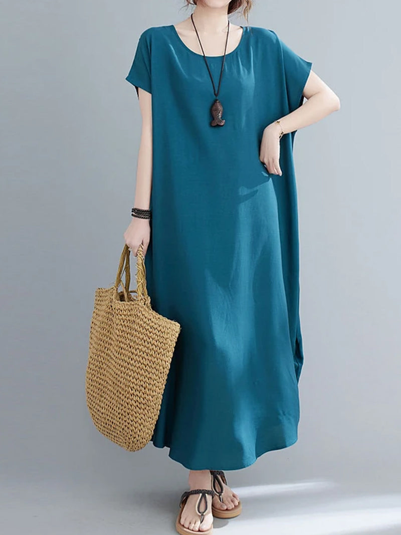Off Shoulder Ruched Waist Tiered Midi Dress