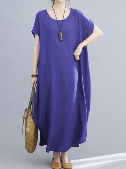 Square Neck Cap Sleeve Rib Knit Midi Dress
