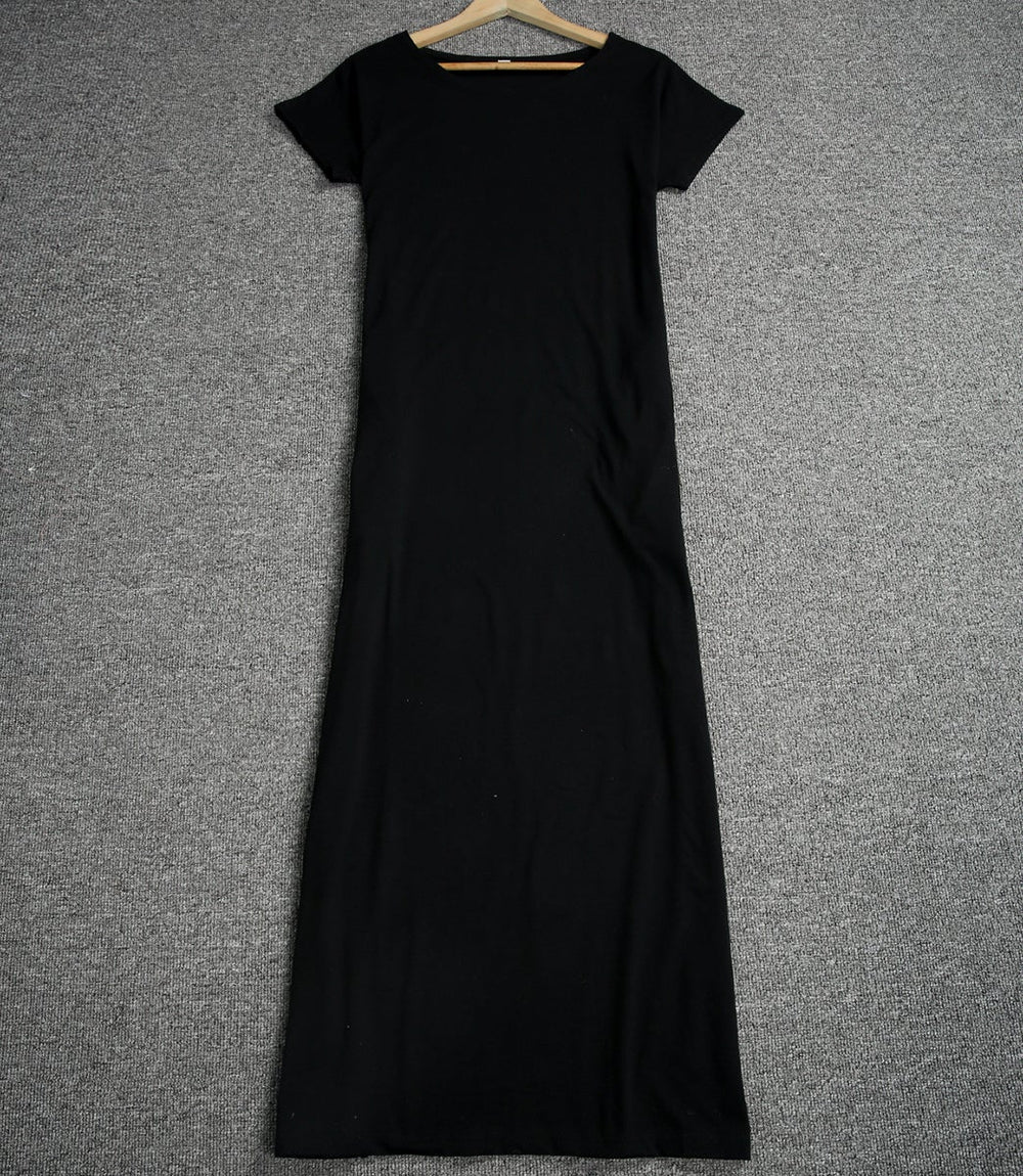 Boat Neck Dolman Sleeve Oversized Pocket Maxi Shirt Dress