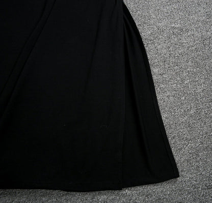 Boat Neck Dolman Sleeve Oversized Pocket Maxi Shirt Dress