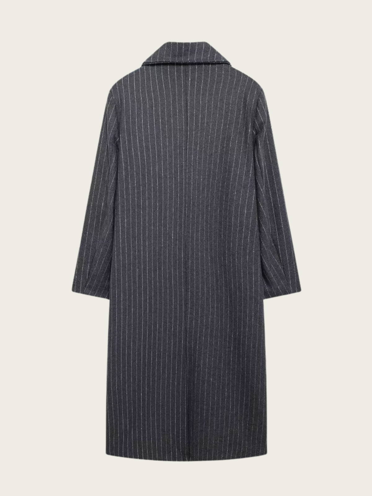 Kassidee Striped Lapel Long Coat