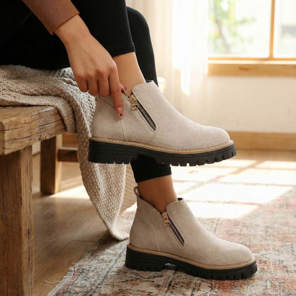 Side-Zip Suede Chelsea Boots