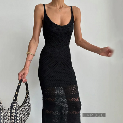 Goldy Bohemian Knit Maxi Dress