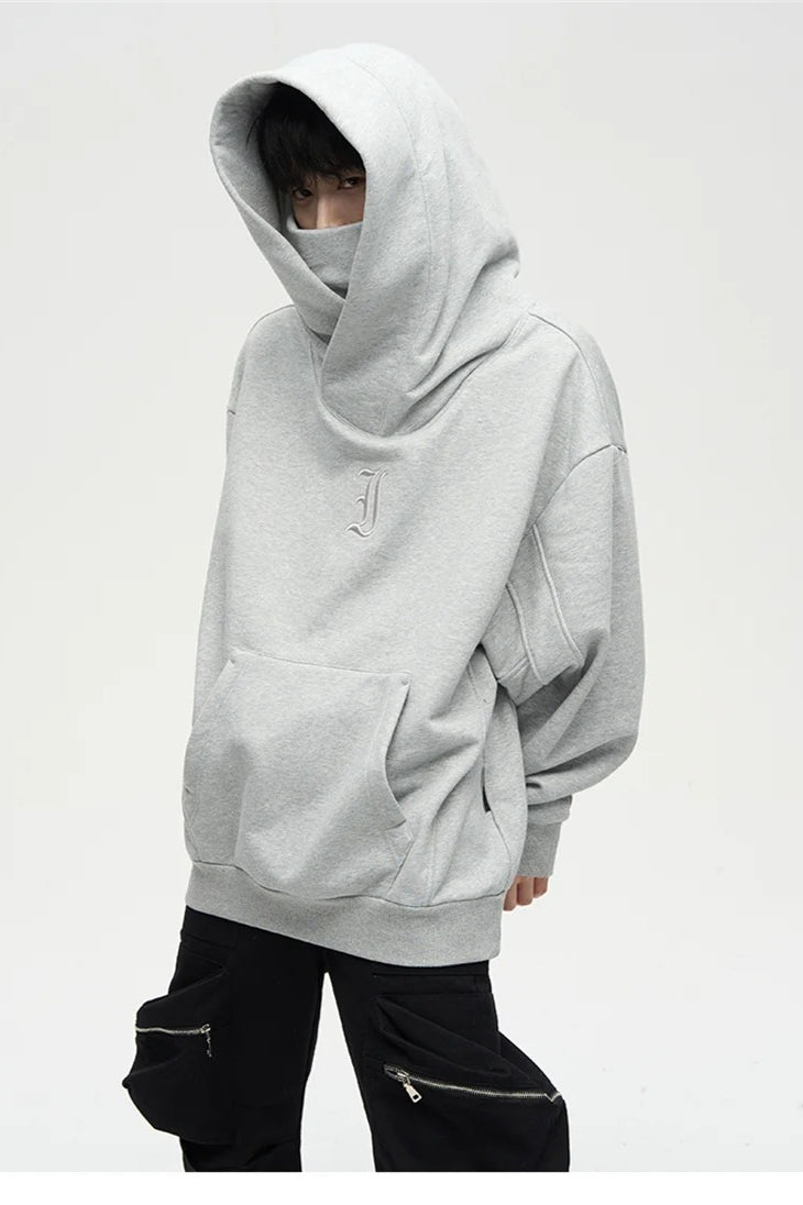 Embroidered Turtleneck Fleece Hoodie