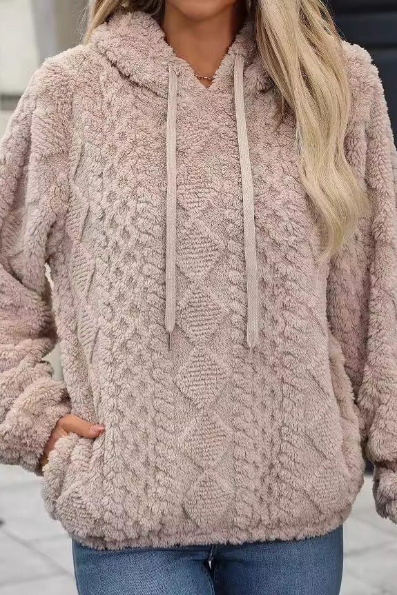Plush Cable Texture Hoodie