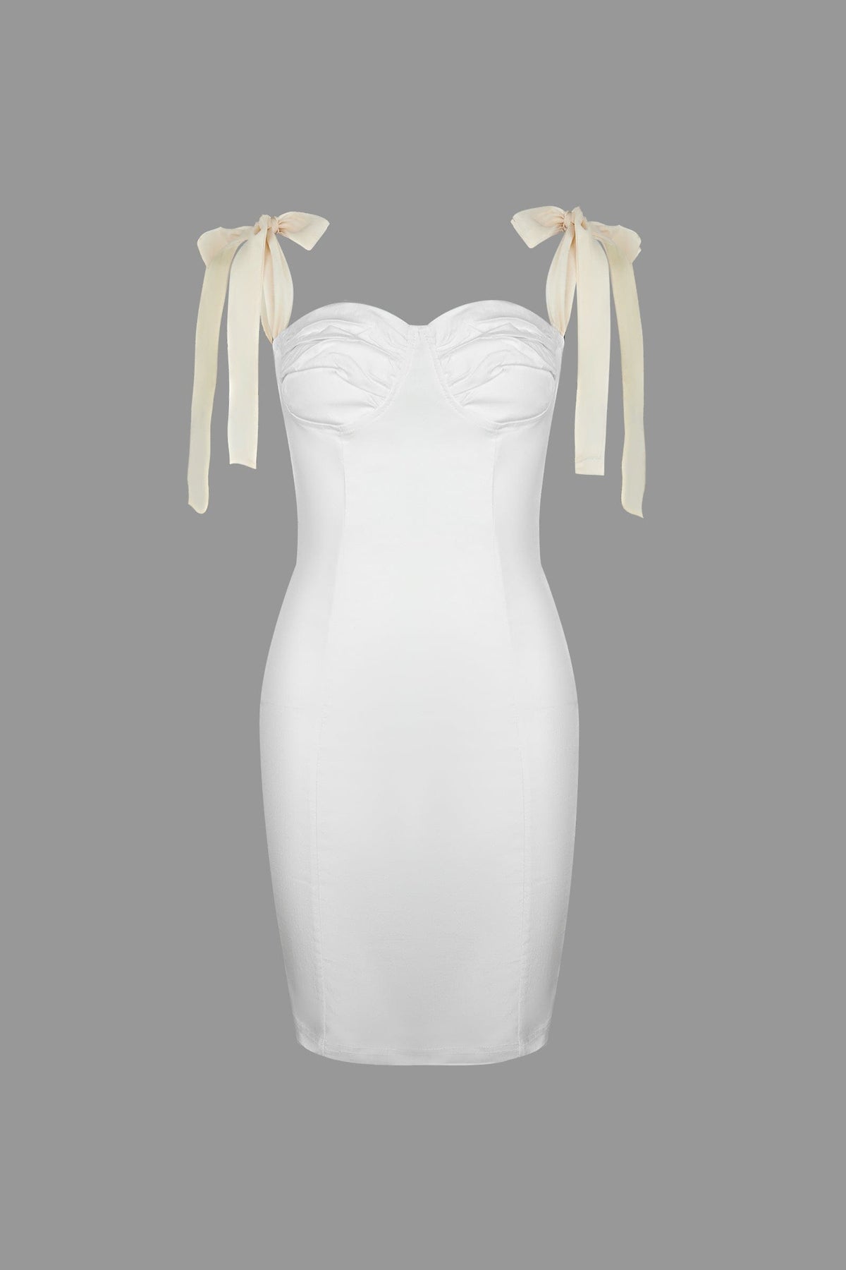Bustier Tie Shoulder Strap Structured Seam Bodycon Mini Dress