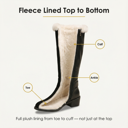 Women's fleece lined knee high winter boots