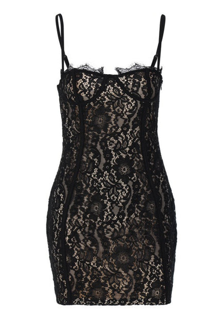 Sexy Lace Strapless Cami Mini Dress