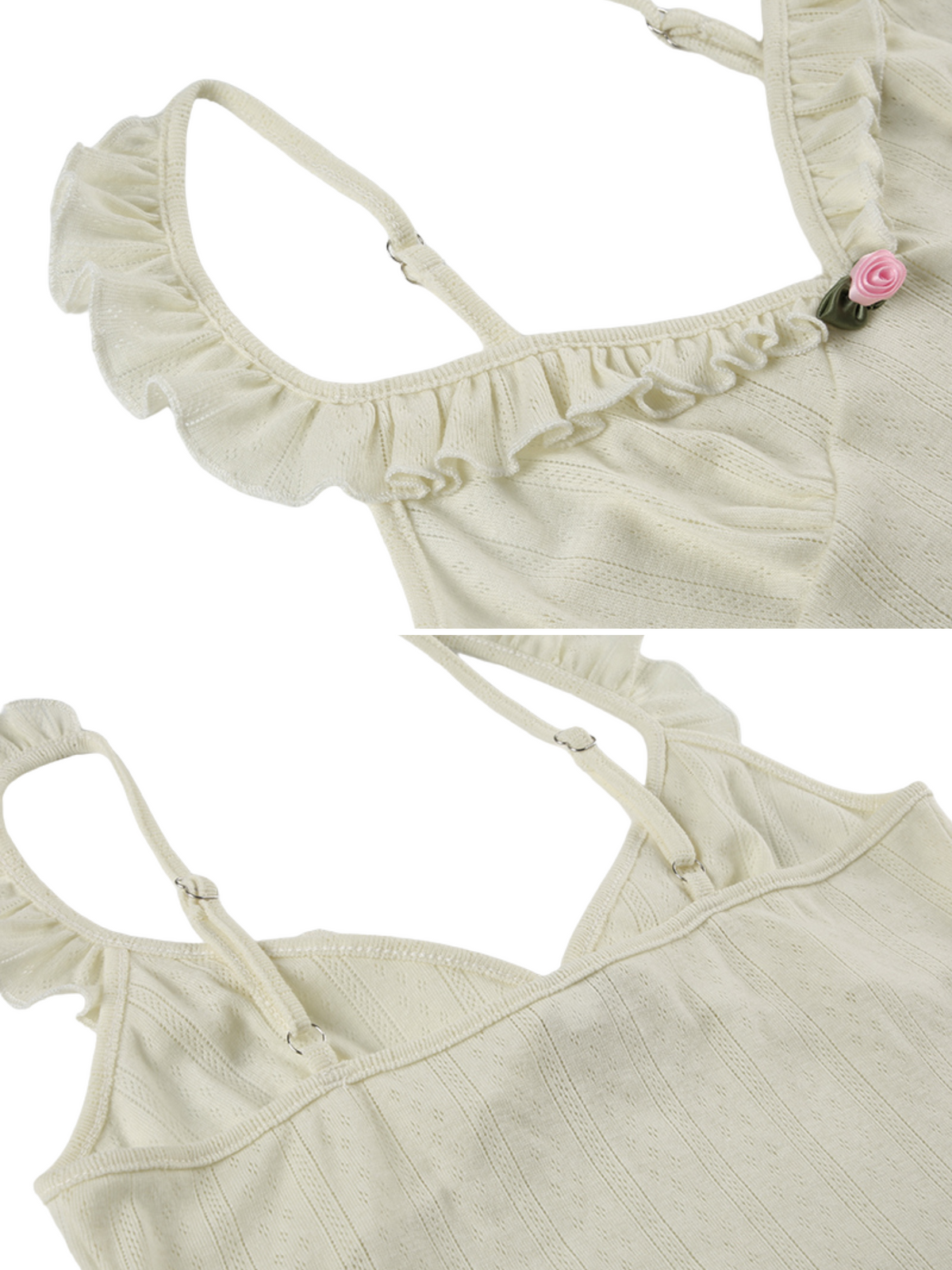 Ethel Ruffle Trim Knit Crop Top
