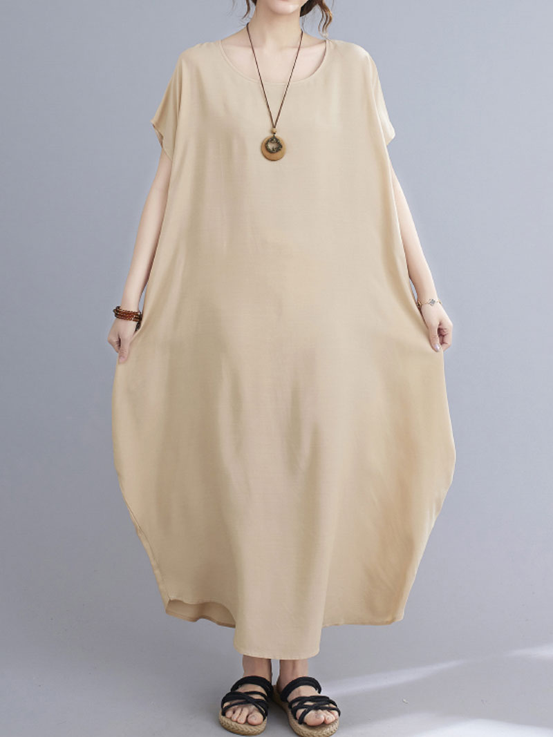 Square Neck Cap Sleeve Rib Knit Midi Dress