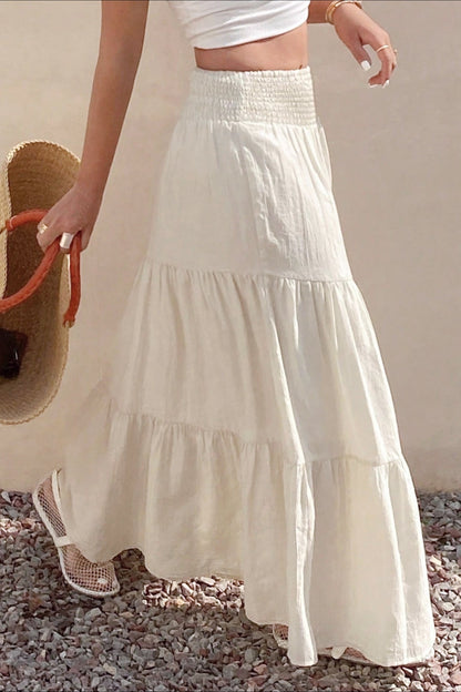 Solid Color Relaxed Fit Boho Skirt