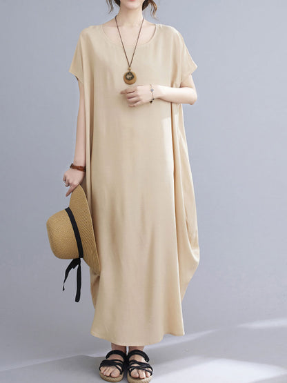 Square Neck Cap Sleeve Rib Knit Midi Dress