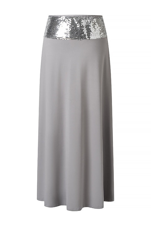 Solid Sequin Panel Backless Skirt Set