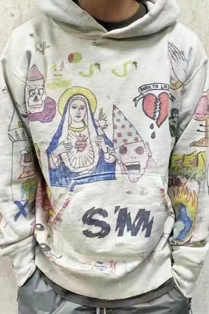 Vintage Cartoon Graffiti Hoodie