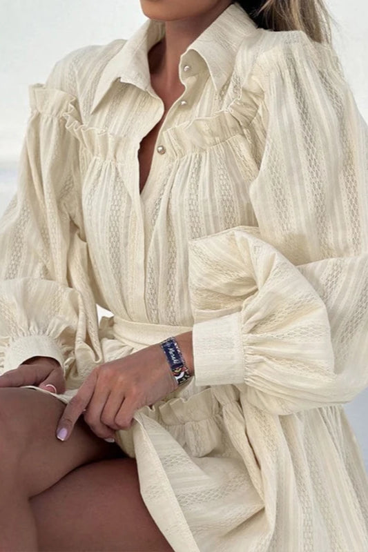 Elegant Lantern Sleeve Boho Dress