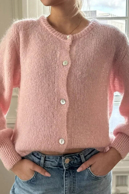 Soft Loose Knit O-Neck Cardigan