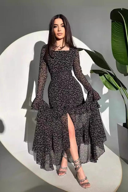 Floral Print Trendy Casual Maxi Dress