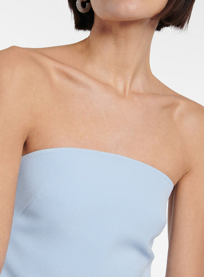 Strapless Tube Ostrich Feather Trim Bodycon Cocktail Mini Dress