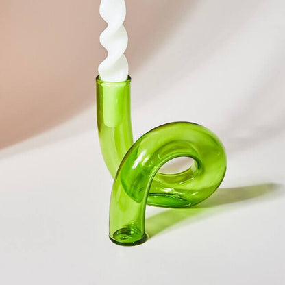 Ema Twist Glass Candle Holders