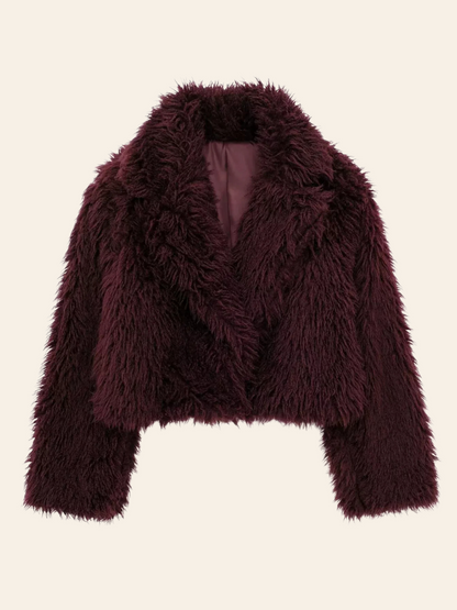 Anniyah Burgundy Faux Fur Jacket