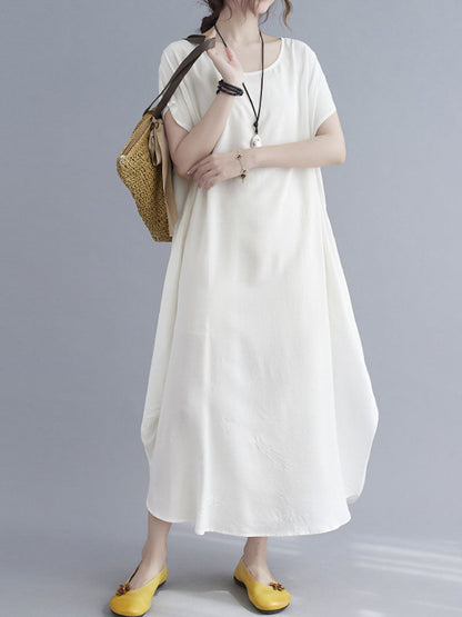 Square Neck Cap Sleeve Rib Knit Midi Dress