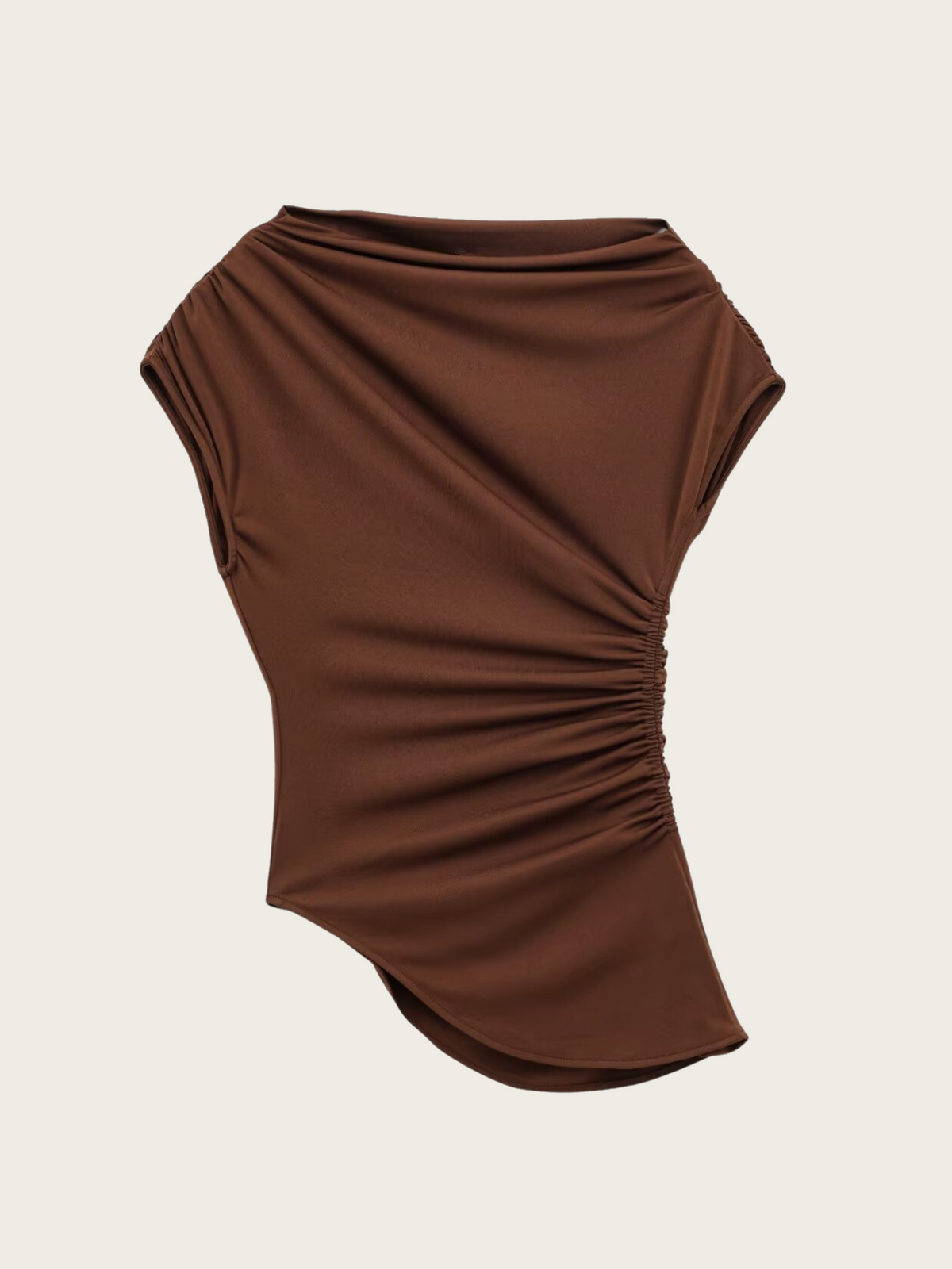 Blessing Pleated One-Shoulder Top