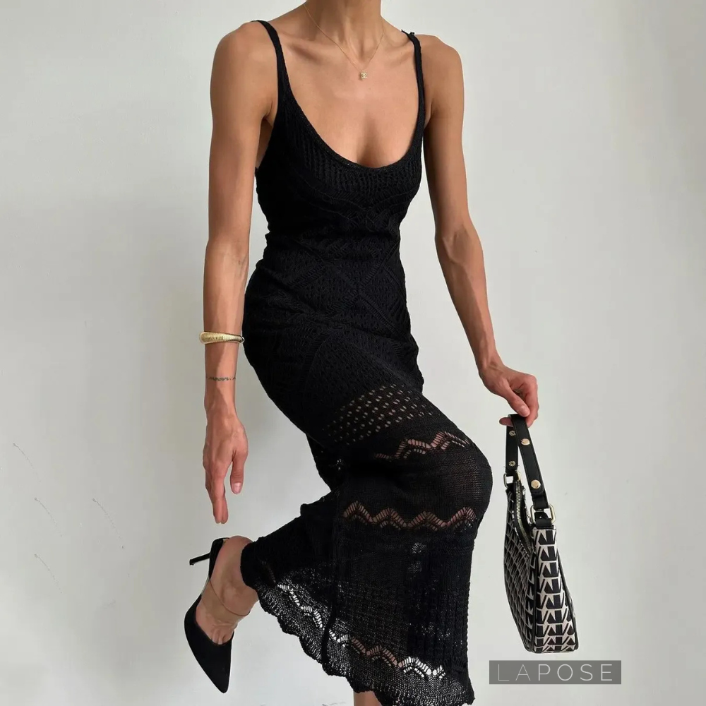 Goldy Bohemian Knit Maxi Dress