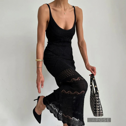 Goldy Bohemian Knit Maxi Dress