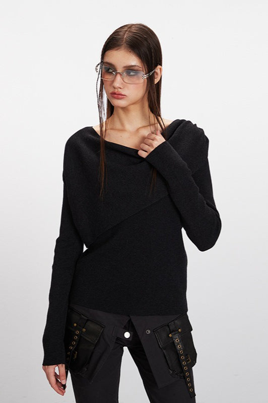Cowl Neck Chic Fitted Knit Top