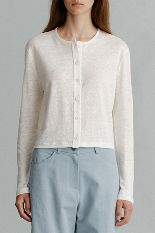 Solid Color Buttoned Knit Cardigan