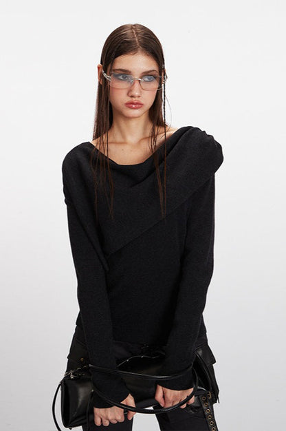 Cowl Neck Chic Fitted Knit Top