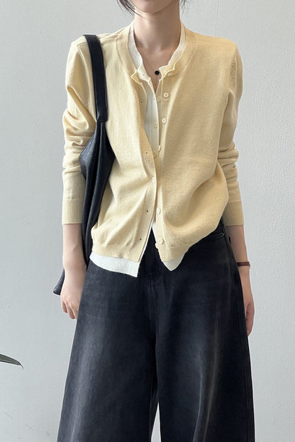 Color Block Layered Cardigan