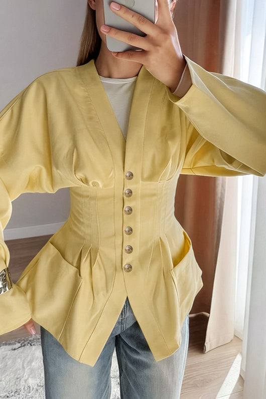 Retro Tailored Pintuck Blouse