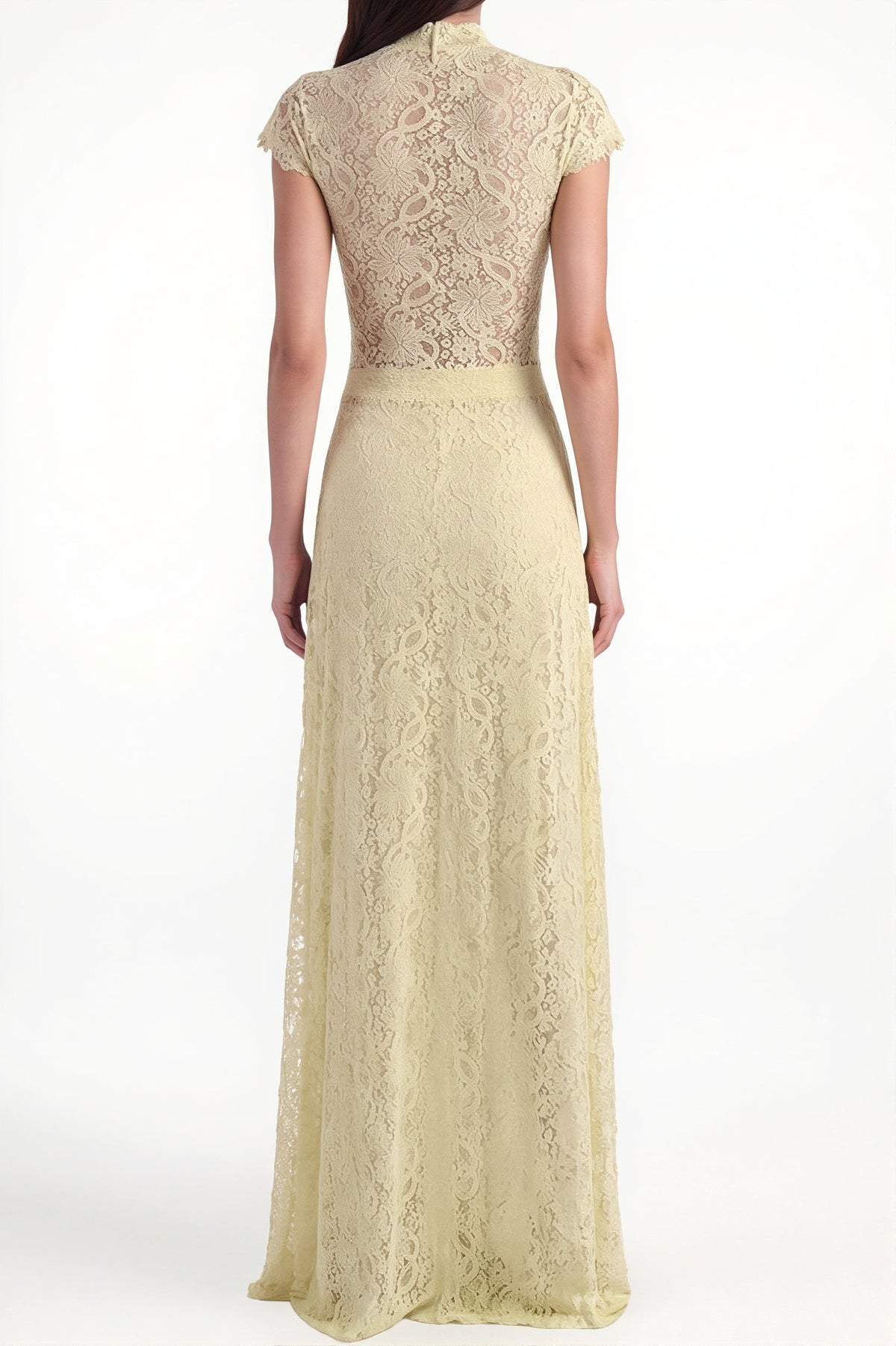 Lace Long Cape Cutout Pants Set