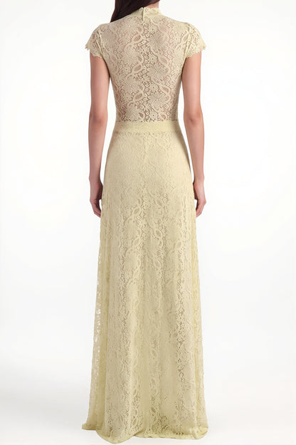 Lace Long Cape Cutout Pants Set