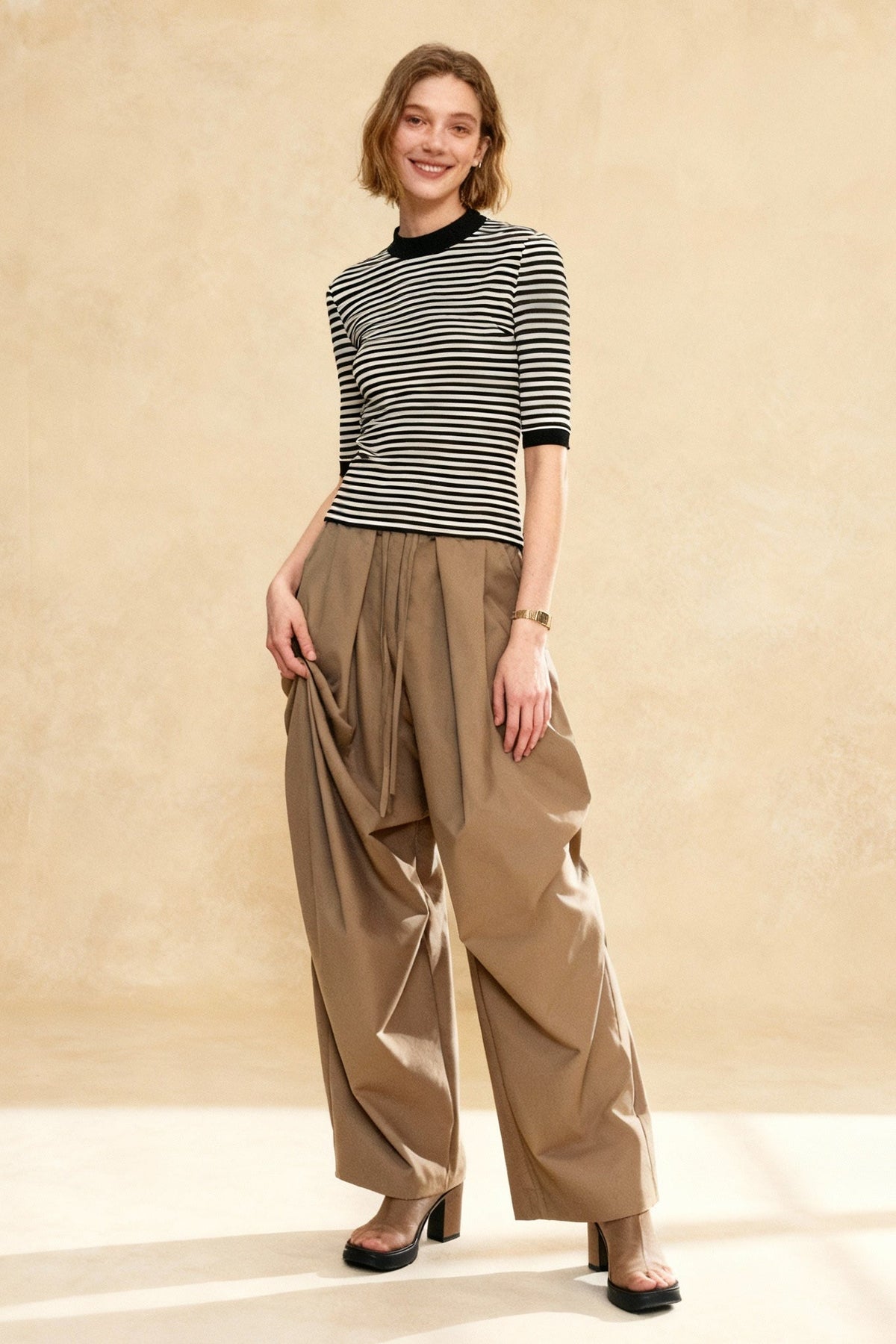 Vintage Wide-Leg Flowing Pants