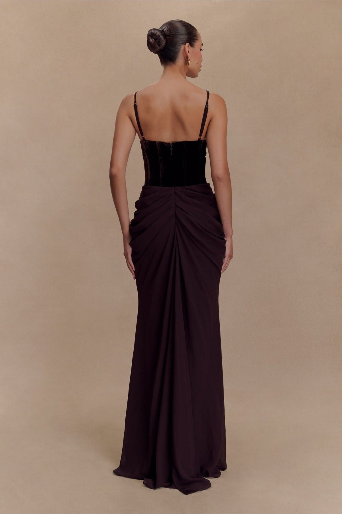 Spaghetti Strap Backless Mesh Paneled Party Dress