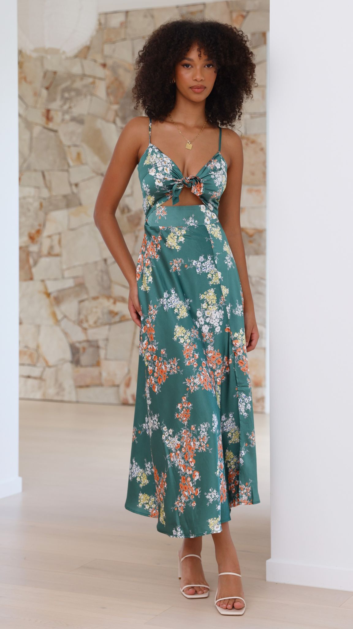 Mock Neck Ruched Draped Midi Dress