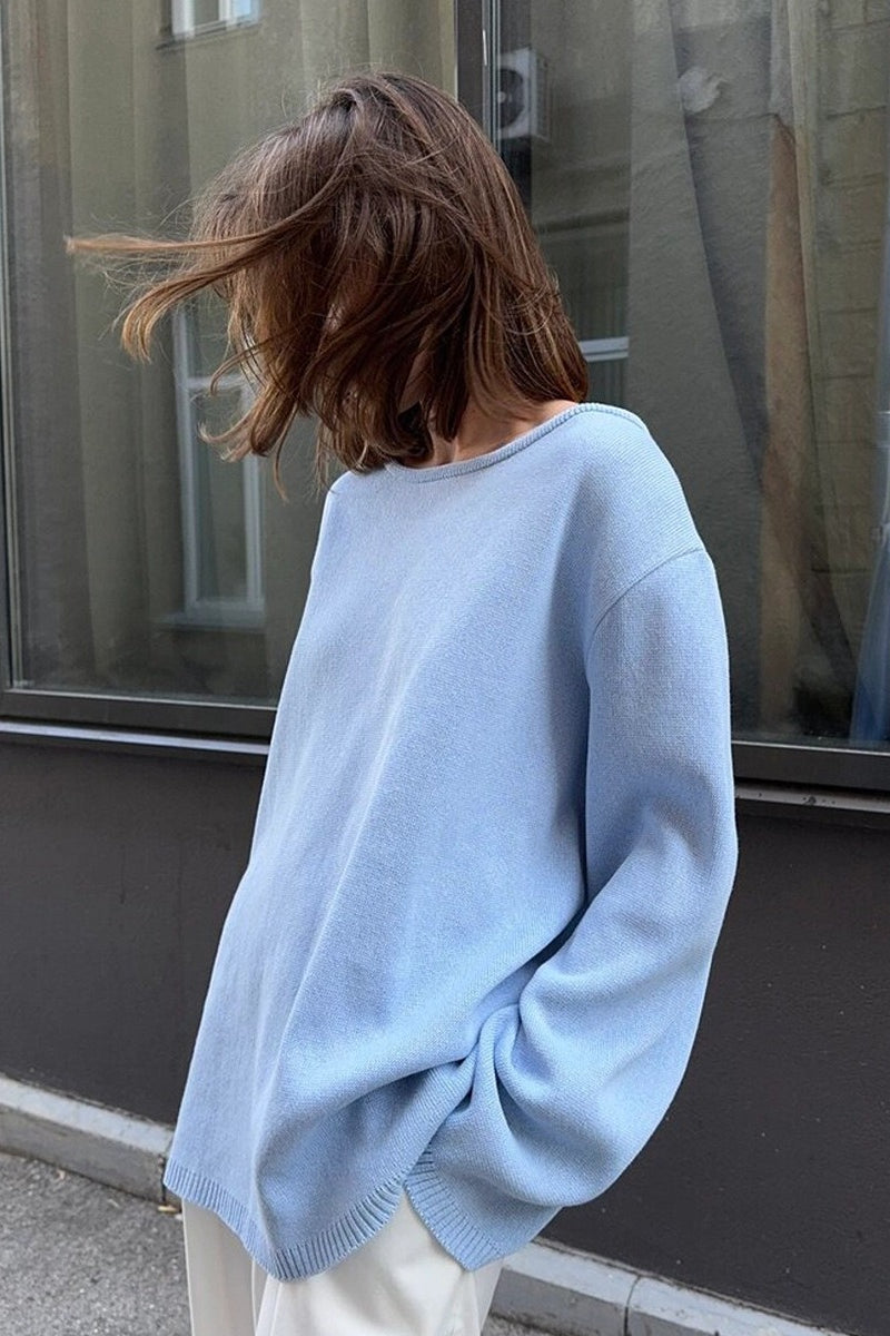 Backless Loose Fit Knit Blouse