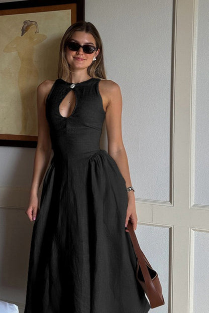 Cutout A-Line Midi Dress