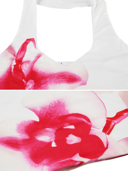 Effie Orchid Halter Skirt Set