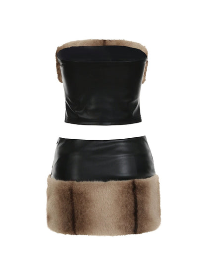 Allisson Furry Leather Tube Set