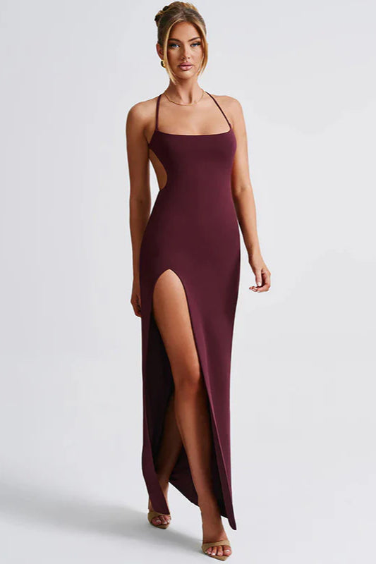 Summer Sexy Split Dress Slim Fit Spaghetti Strap Party Dress