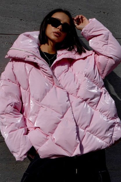 Loose Fit Quilted Cotton Jacket