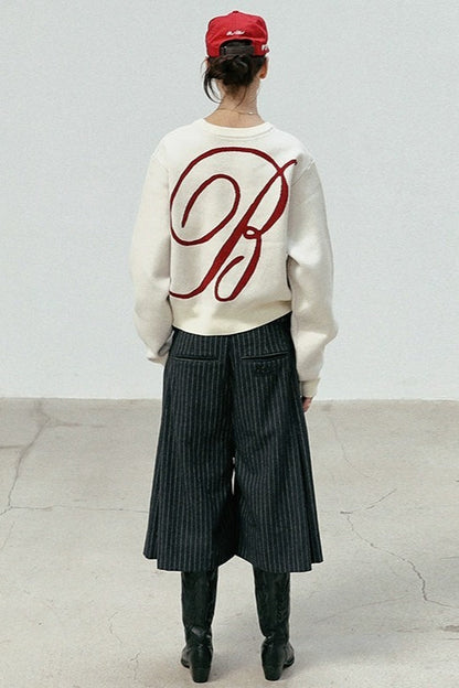 Casual Vintage Crew Neck Sweater