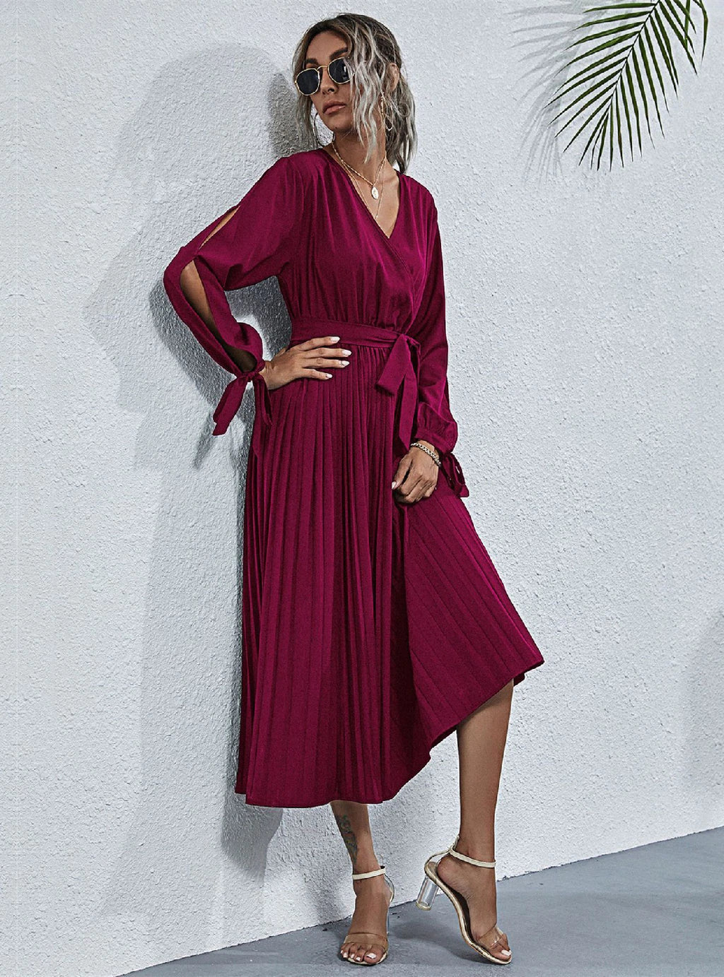 Lace-Up Waist Dress