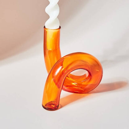 Ema Twist Glass Candle Holders
