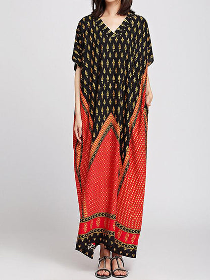Halter Neck Tribal Print Maxi Dress
