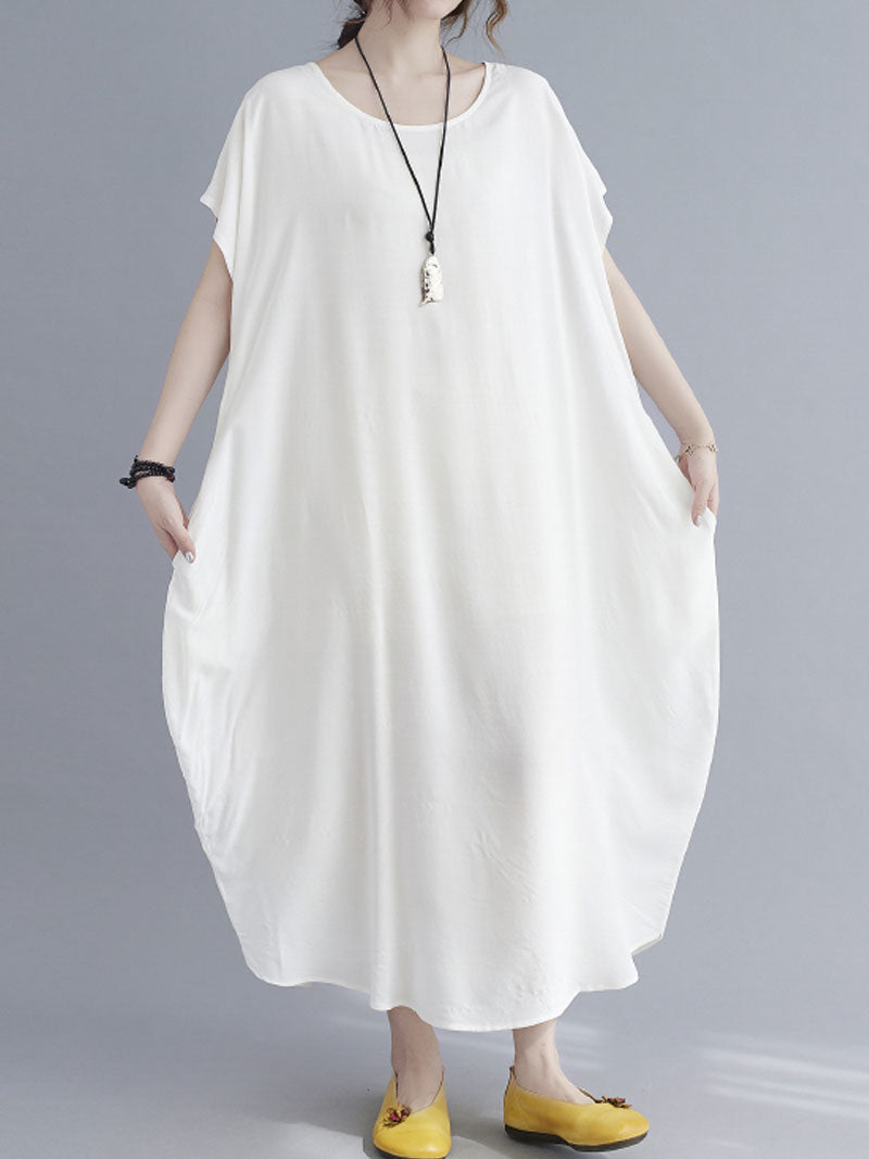 Square Neck Cap Sleeve Rib Knit Midi Dress